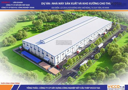 Cho thuê kho xưởng KCN Đồng Văn 1, Đồng Văn, Hà Nam DT: 10.000m2