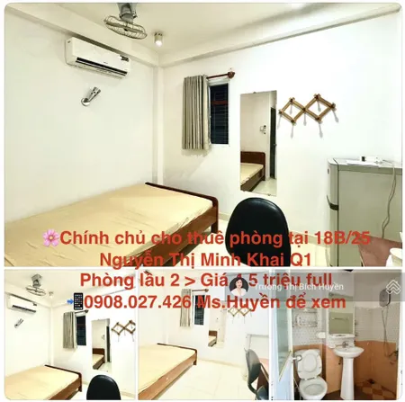 Cho thuê phòng tại căn hộ dịch vụ 18b/25a nguyễn thị minh khai, quận 1