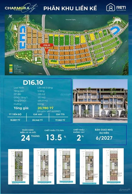 Bán nhà phố liền kể 5 tầng charmora city ngay trung tâm tp nha trang, cách biển trần phú chỉ 3km