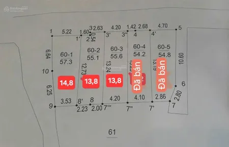 Bán ô đất phan đình giót hà đông, 13,8 tỷ, diện tích 55,6m2, đường oto tránh