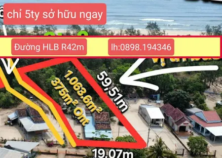 Cần bán siêu phẩm thổ cư mặt biển 1063m2 thăng trường đà nẵng