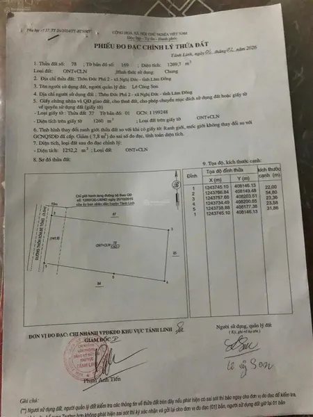 Cần tiền bán gấp lô đất thổ cư 1.260m2, 23mx55m, giá chỉ 2,3 tỷ.