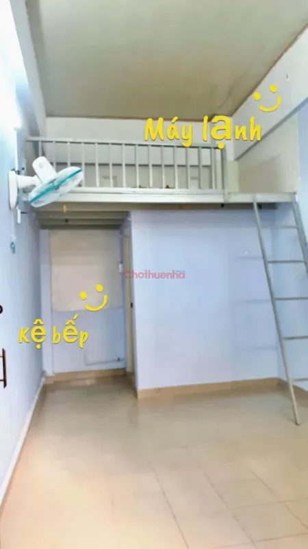 Cho thuê phòng có gác, cầu thị nghè, phan văn hân bình thạnh, giáp q1, 3.8tr, máy lạnh, toilet riêng