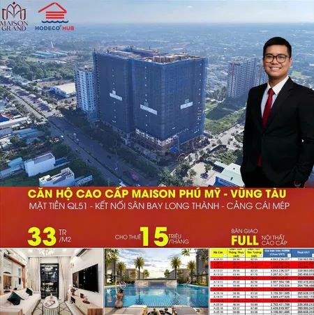 Bán ch maison grand phú mỹ, 1,84 tỷ, 49m2, thanh toán 50% nhận nhà ngay tặng gói nội thất cao cấp