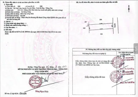 Đất giá ngộp có sẵn căn nhà cấp 4 tại trung tâm xuyên mộc, bà rịa. cc 0909 501 *** a. trung