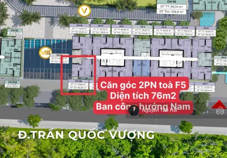 Căn góc 2pn diện tích 76m2 toà f5, giá 12,6 tỷ, ban công hướng nam đẹp, toà sun feliza cầu giấy