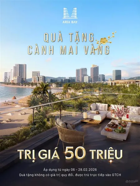 Cực shock chỉ từ 700 triệu sở hữu căn hộ sát biển aria bay tặng ngay lộc xuân 50 triệu
