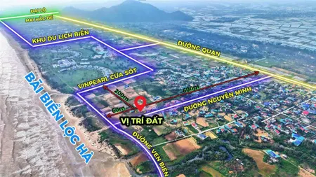 Đất ven biển lộc hà cạnh công viên nước đẳng cấp nhất hà tĩnh vinpearl cửa sót. giá 1,75 tỷ