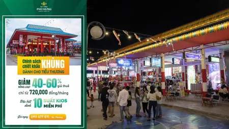 Cho thuê kiost trong chợ đêm cát tường phú hưng chỉ từ 720.000đ/tháng