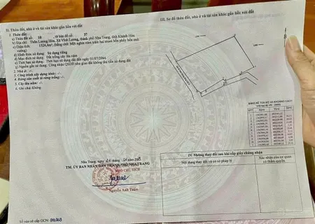 Bán đất thôn lương hoà xã vĩnh lương tp. nha trang. dt 1524m2 giá 4,5 tỷ