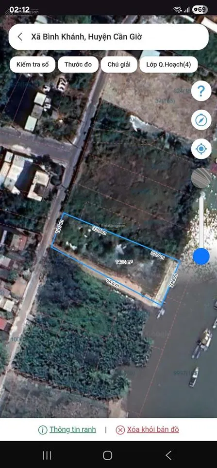 Đất view sông tắc tây đen đường bà xán, xã bình khánh, cần giờ, hcm