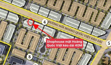 Shophouse 100m2 mặt 40m hoàng quốc việt kéo dài kết nối thẳng tây hồ chỉ 15 20p lái xe