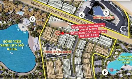 Căn 62m2 giá hơn 14 tỷ gần công viên. giá rẻ nhất dòng 62m2. gần trường quốc tế, sắp bàn giao nhà