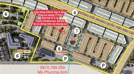 Em có căn shophouse 50m2 giá 11.2 tỷ. cạnh clubhouse, bể bơi, 1p ra công viên lớn và chung cư