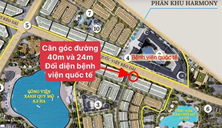 Shophouse góc mặt hoàng quốc việt kéo dài, giao ngã tư đường 24m. đối diện bện viện quốc tế
