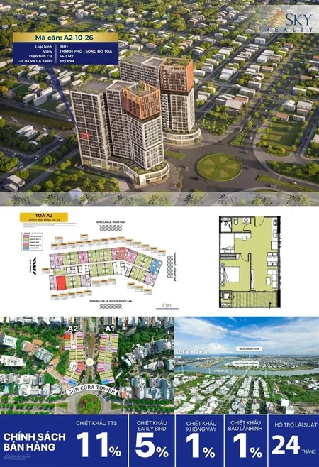 1pn+ sun cora a2 view sông & ngũ hành sơn đông nam mát mẻ tân nguyễn real 0905 444 ***