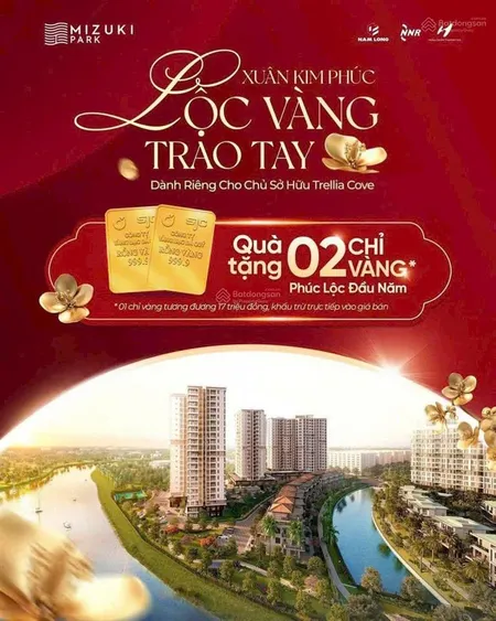 Mua nhà lì xì ngay 2 chỉ vàng tại trellia covemizuki park