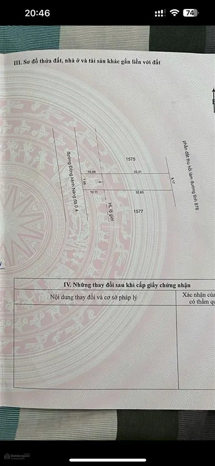 Bán đất chính chủ, 2 mặt tiền tiếp giáp đường 878 và đường đông kinh năng