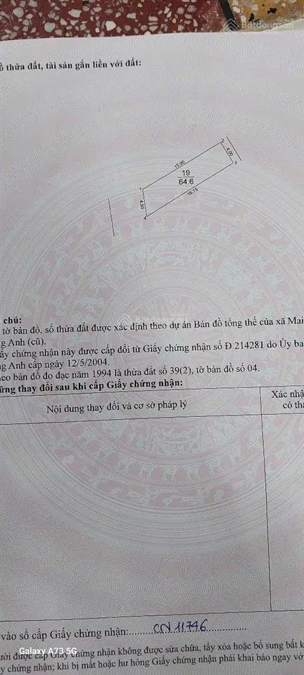 Chính chủ nhờ bán mảnh đất trục chính kinh doanh hót. địa chỉ trục chính thôn thái bình xã đông