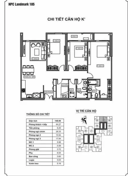Bán căn hộ 133,3m2 hpc landmark 105 view hồ thiên văn học không gian sống trọn vẹn tại tố hữu