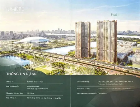 Bán căn 2pn 57m2 lumiere essence peak, vinhomes cổ loa, view, giá rẻ nhất thị trường chỉ 6,8 tỷ