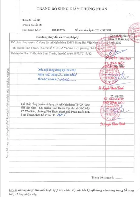 Qsdđ thửa đất số 89, tbđ số 68, địa chỉ thôn 5, xã hàm đức, huyện hàm thuận bắc, tỉnh bình thuận