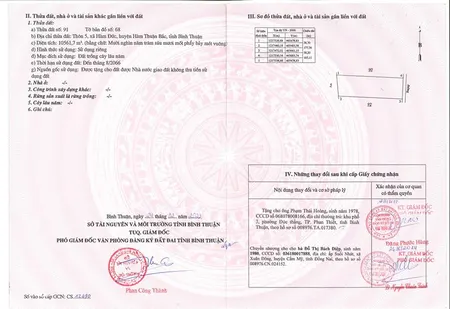Qsdđ thửa đất số 91, tbđ số 68, địa chỉ thôn 5, xã hàm đức, huyện hàm thuận bắc, tỉnh bình thuận