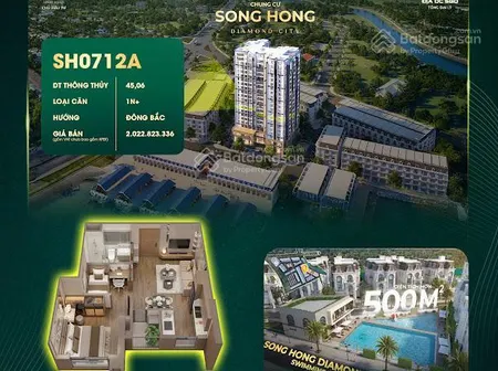 Vốn chỉ từ 1 tỷ sở hữu căn hộ 1pn + 1 view đại đô thị sông hồng