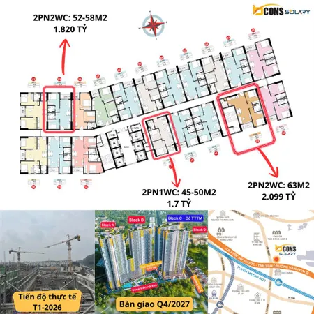 Cập nhật giá 2pn bcons solary tháng 3/2026 sang nhượng từ 1,715 tỷ. giá cực mềm trong tại tphcm