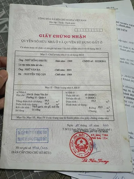 Bán nhà riêng tại 354/18 đường đoàn văn bơ, phường 10, quận 4, giá ưu đãi 5,95 tỷ, 45,5m2