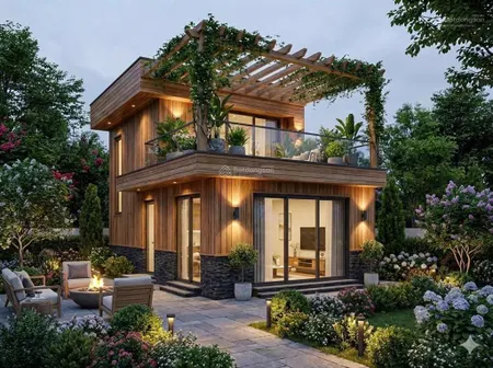 Homestay dòng tiền 0.7 tỷ/ năm 2 tầng, 7 phòng với p. vệ sinh khép kín, nhà lục giác giá 7 tỷ