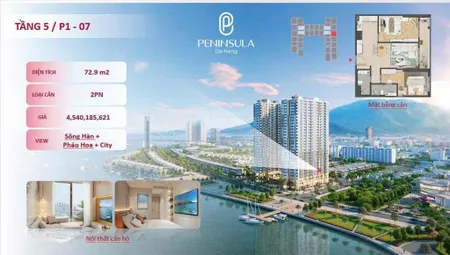Chỉ 4tỷ540 sở hữu ngay căn 2pn view sông hàn giá tốt nhất giỏ hàng peninsula đà nẵng