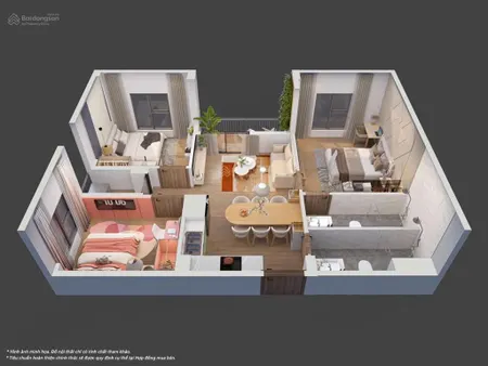 Bán căn hộ 2pn2wc giá chỉ hơn 1,2 tỷ