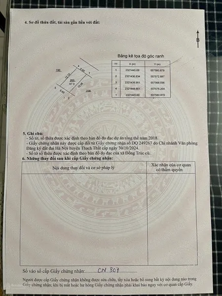 Bán lô đất chính chủ thôn khoang mái xã hạ bằng 67m2 , mt 5,8m