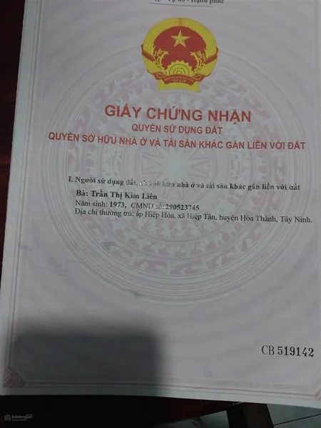 Bán đất tặng nhà chính chủ tại hiệp hoà, phường thanh điền, tây ninh