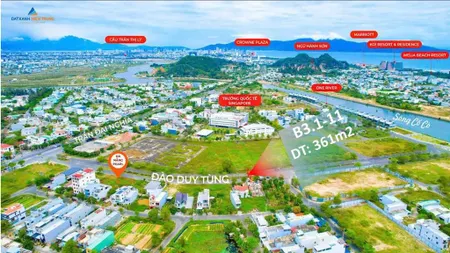 Bán lô đất biệt thự 361m2 đào duy tùng trục đẹp thông sông 150m