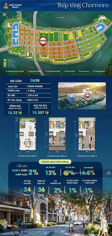 Bán cặp đường d6 siêu hiếm dự án charmora city