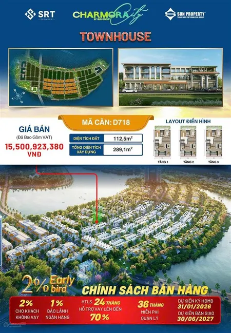 Chuyển nhượng căn liền kề charmora city townhouse transfer charmora city d718