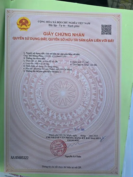 Cần chuyển nhượng lại lô đất đẹp hẻm sinco,an lạc,bình tân,5,9tỷ,55,1m2,giá cực chất vị trí cực đẹp