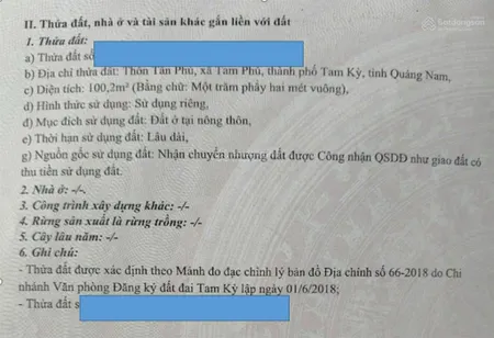 Bán gấp đất tại tam phú, tam kỳ, quảng nam, giá 880 triệu, diện tích 100.2m2
