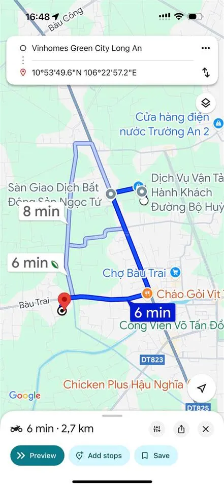 Bán đất thổ cư đường bàu trai, xã tân phú, đức hòa 700m² giá 4 tỷ