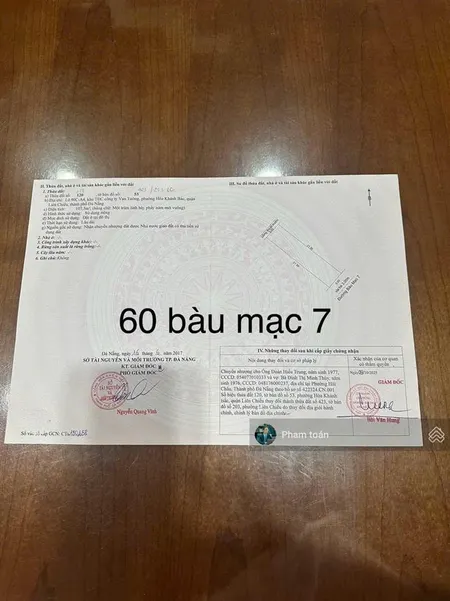 Bán đất bàu mạc 7 liên chiểu đông nam 107.5 lô sạch đẹp