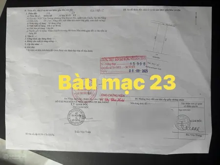 Bán lô đất đường 15m bàu mạc 23 dt 187,5m2 ngang 7,5m