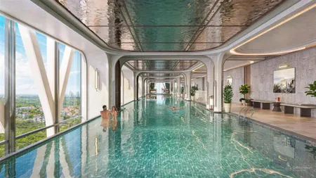Penhouse sân vườn ,dt=236m2 bàn giao cao cấp view hồ và sông hồng, q. hoàng mai (97tr/m2)