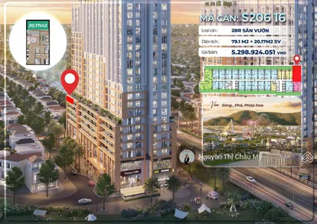 Châu mỹ srt căn góc sân vườn đẹp nhất trục 16 view pháo hoa sông hàng cđt độc quyền spana tower