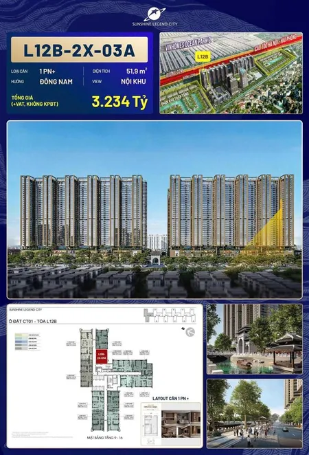 Sunshine legend city, 51,9m2, 2pn, 1wc, ở văn giang, hưng yên