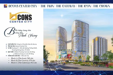 Bcons center city căn hộ trung tâm tp. dĩ an giá tốt phù hợp ở thực chiết khấu lên đến 5.65%