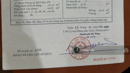 Căn nhà mặt tiền đường lê lai, hải châu, đà nẵng
