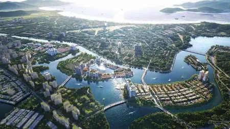Bán căn góc ngã 4 trục d6 rộng 20m nối liền 3 đảo của sun charmora city giá cđt
