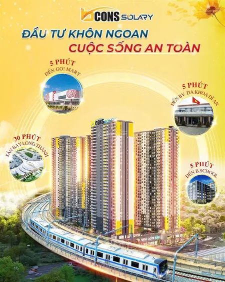 Hot! sở hữu căn hộ bcons 2pn giá từ 1,7 tỷ tháp có tttm tại bcons solary cách ga metro chỉ 600m